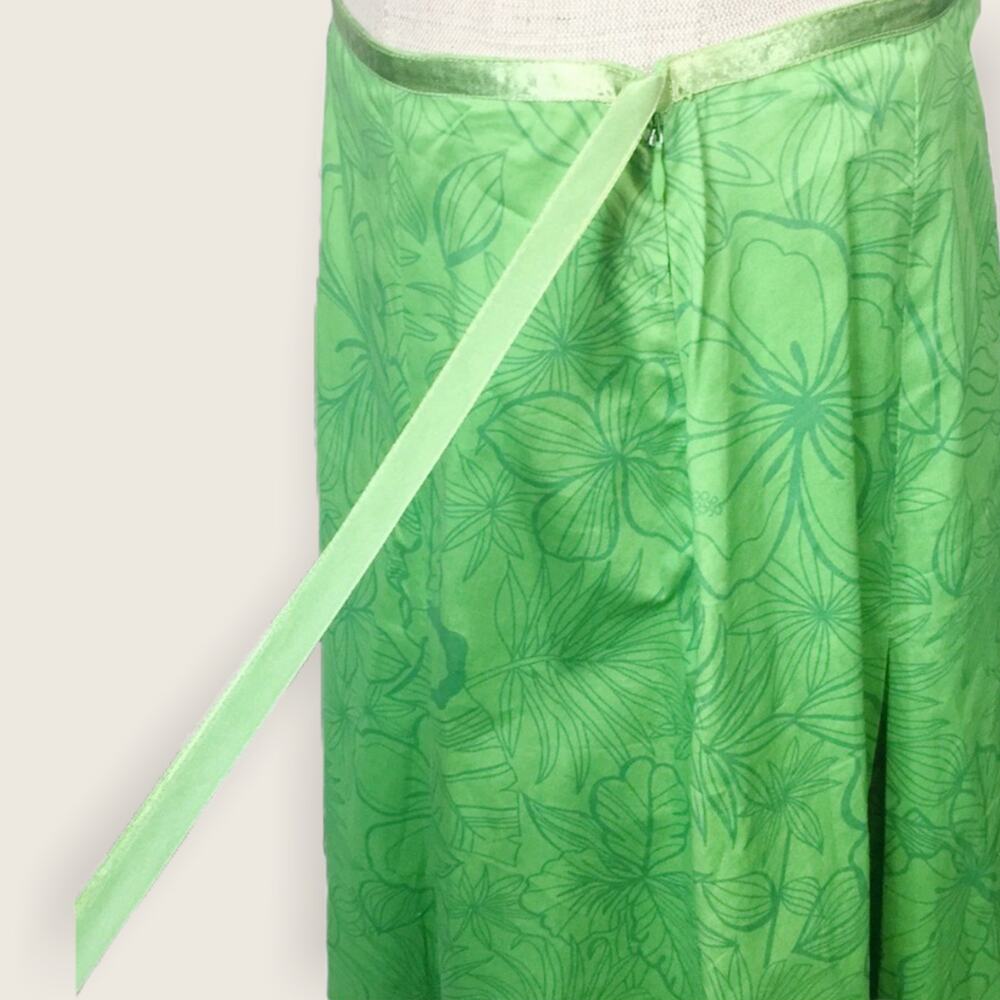 St. John’s bay green floral pleated skirt sz 10 - Picture 2 of 5